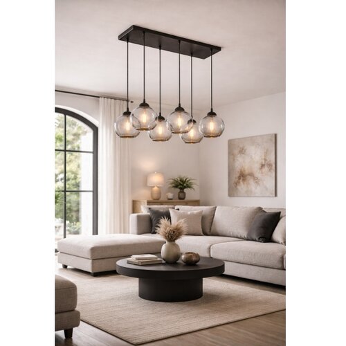 Brilagi - Visilica na sajli 6xE27/60W/230V crna/dimljeno-siva Slike