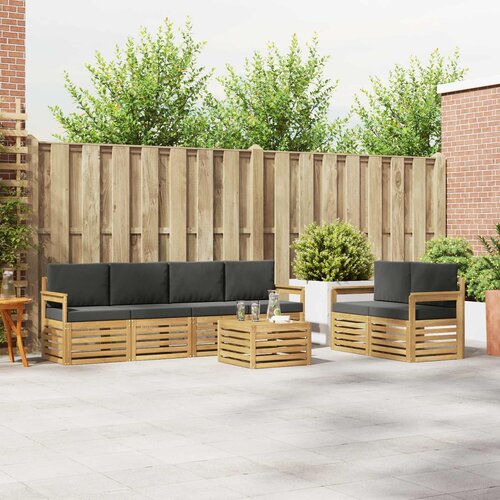  Set vanjskih sofa 7 kom. Bijela i antracit Poliester 59 x 59 x 37 cm Slike