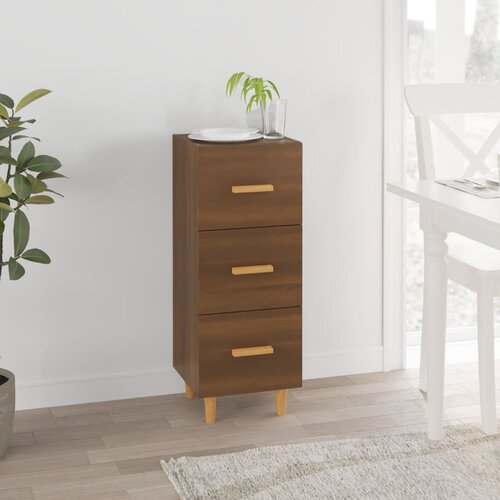  Komoda boja smeđeg hrasta 34,5 x 34 x 90 cm konstruirano drvo Slike