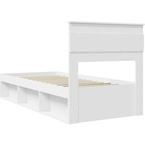  Okvir za krevet Bijelo 100 x 200 cm Čvrsto borovo drvo Slike