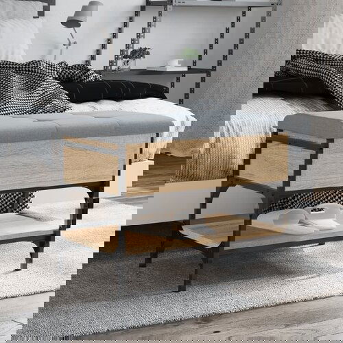 vidaXL Klop za čevlje sonoma hrast 62x42x45 cm inženirski les Cene