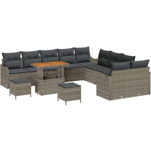  13-dijelni vrtni sofa set s jastucima siva poli ratan akacija  2-sjedna vrtna sofa s jastucima siva poli ratan  3-dijelni vrtni Cijene