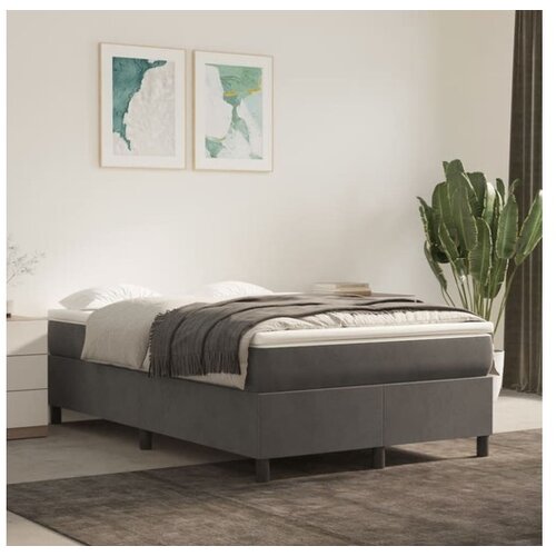  Box spring postelja z vzmetnico temno siva 120x200 cm žamet Cene