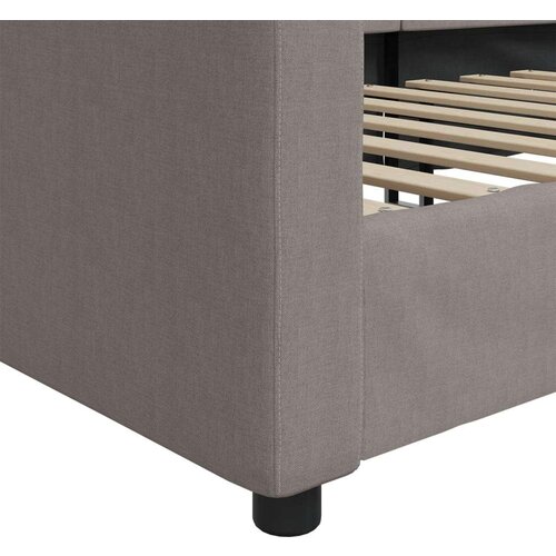  Dnevni krevet smeđesivi 100 x 200 cm od tkanine Slike