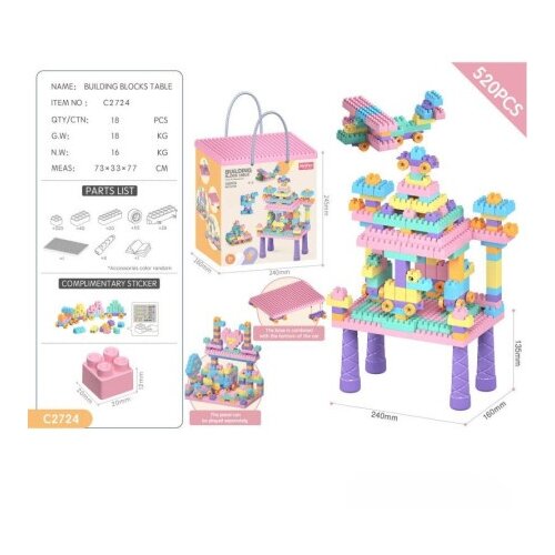 Hk Mini sto sa blokovima za slaganje, roze ( A097758 ) Cene