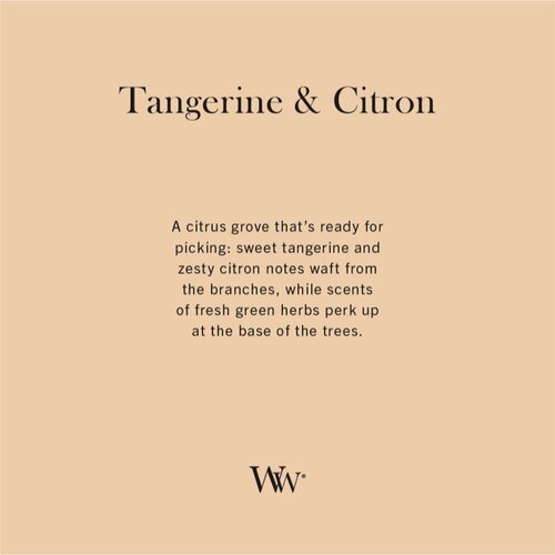 WoodWick Tangerine &amp;amp; Citron mirisna svijeća s drvenim fitiljem 610 g Slike