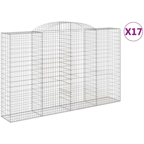  Lučne gabionske ko&amp;scaron;are 17kom 300x50x180/200cm pocinčano željezo Slike