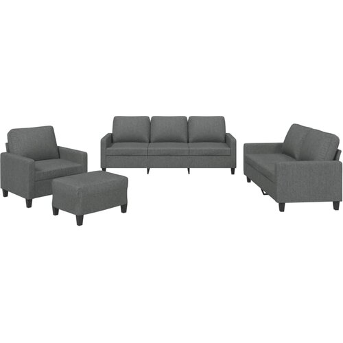  4-dijelni set sofa s jastucima tamnosivi od tkanine Slike