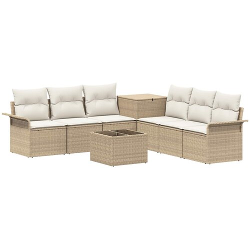  Set sofe 8 kom. Bež i krem bijela Poli Rattan i čelik Slike