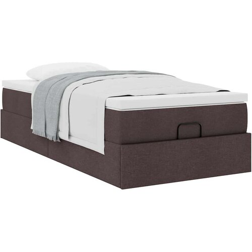 VidaXL otomanski okvir kreveta s madraca tamnosmeđi 100x200cm tkanine Slike