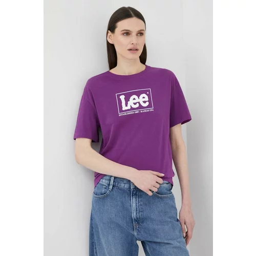 Lee Bombažna kratka majica vijolična barva