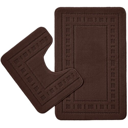 Catherine Lansfield Tamno smeđe kupaonske prostirke u setu 2 kom za WC 50x80 cm Armoni – Cijene