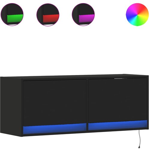 Maison Chic Stenska TV omarica - TV stojalo - Televizijska omarica z LED lučkami črna 100x31x38 cm, (21701967) Cene