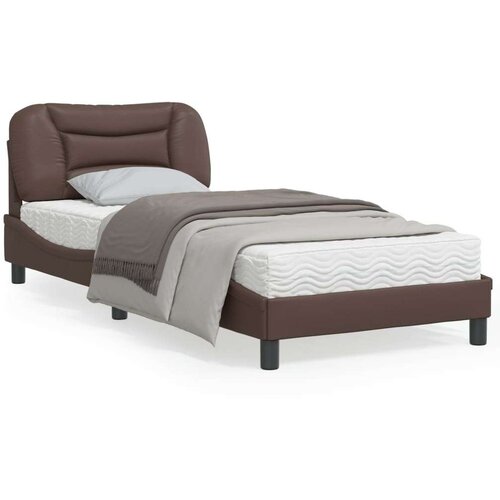  Okvir kreveta s LED svjetlima smeđi 80 x 200 cm od umjetne kože Cijene