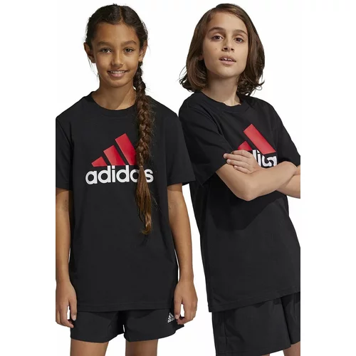Adidas Otroška bombažna kratka majica U BL 2 TEE črna barva