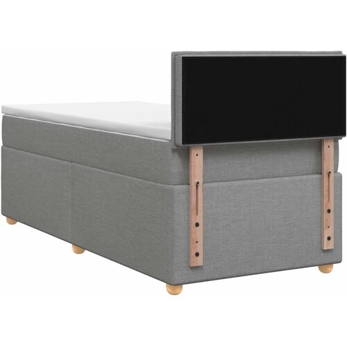  Boxspring krevet s madracem Svjetlosiva 90 x 200 cm Tkanina - Svjetlosiva 90 x 200 cm Dizajn linija Slike
