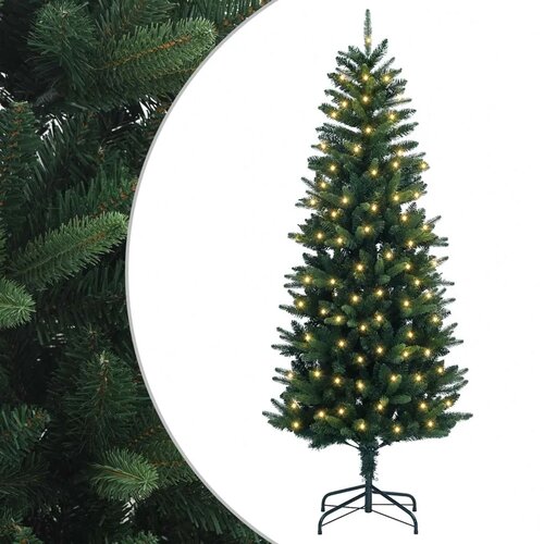  Umjetno božićno drvce s nogom 120 cm 150 LED lampica - 120 cm s LED svjetlima Zelena Slike