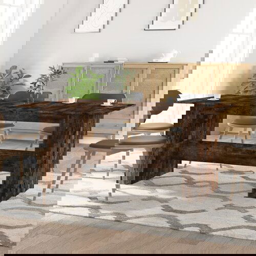  The Living Store Jedilna miza dimljeni hrast 180x90x76 cm inženirski les - Jedilna Miza, (21499533) Cene