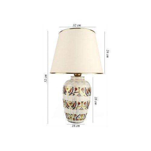 Opviq Stona lampa YL681, 32x24x52 cm, IP20, Bijelo-zlatna boja Slike