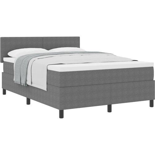 VidaXL Kovinski okvir za vzmetnico s vzmetnico svetlo siva 140x200 cm Kordurojna tkanina, (22082566) Slike