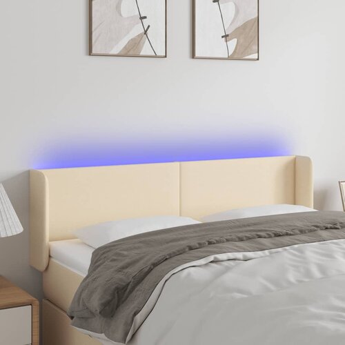 vidaXL LED uzglavlje krem 147x16x78/88 cm od tkanine Cijene