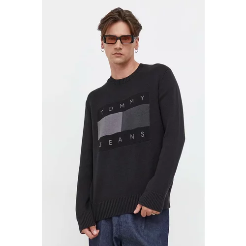 Tommy Jeans Pamučni pulover boja: crna