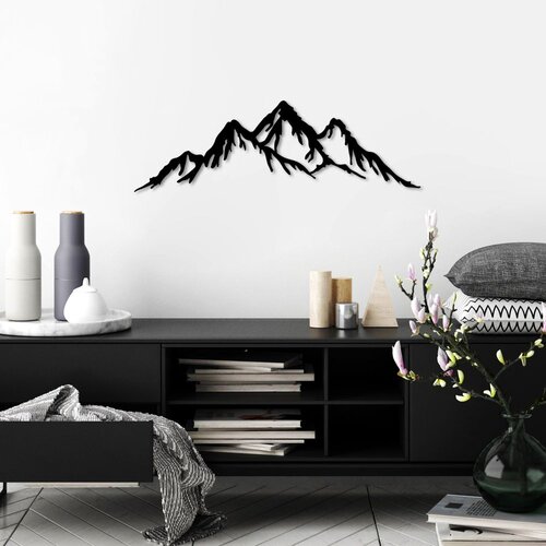 Wallity Zidna dekoracija Planina-5, 70x22cm, Crna Cene