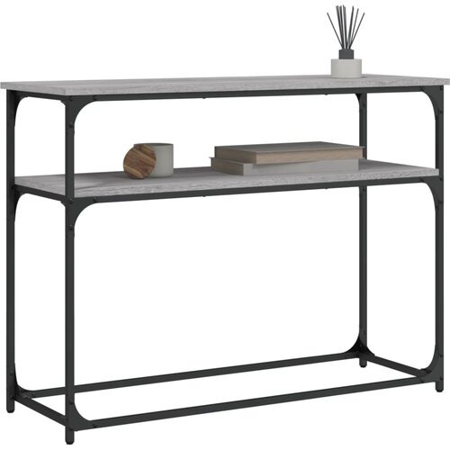  Konzolni stol siva boja hrasta 100x35,5x75 cm konstruirano drvo Slike