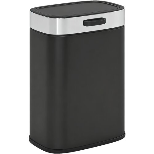 HOMCOM ko&scaron; za smeti nerjaveče jeklo, plastika 21,5D x 19,5&Scaron; x 30V cm črno, (5000241882) Cene