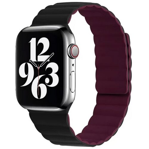  Silikonska narukvica za Apple Watch sa magnetom crno bordo 42/ 44/ 45/ 49 mm Cene