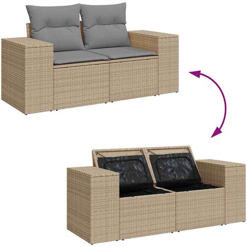 vidaXL 5-dijelni vrtni set sofa s jastucima bež od poliratana Cijene