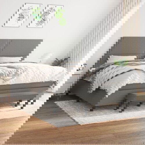 The Living Store Box spring postelja z vzmetnico temno siva 160x200 cm blago - Box Spring Postelja, (21515130) Slike