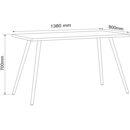 MID.YOU Pisalna Miza Salia T80, Barva Hrasta, Bela, 138x80cm Slike