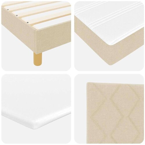 Boxspring - Krevet s oprugama s madracem Krema 90 x 190 cm tkanina Slike