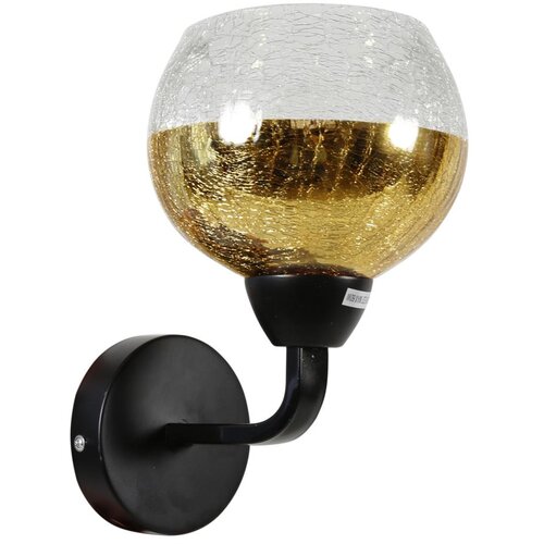 Candellux cromina zlatna zidna lampa 1X60W E27 crna Slike