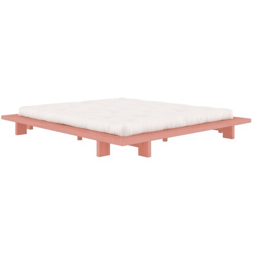 Karup Design Svetlo rožnata zakonska postelja iz masivnega bora z letvenim dnom 180x200 cm Japan &amp;ndash; Slike