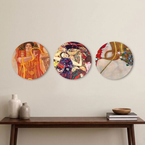 WALLXPERT 3YMDF11896 Multicolor Decorative MDF Painting (3 Pieces) Cene