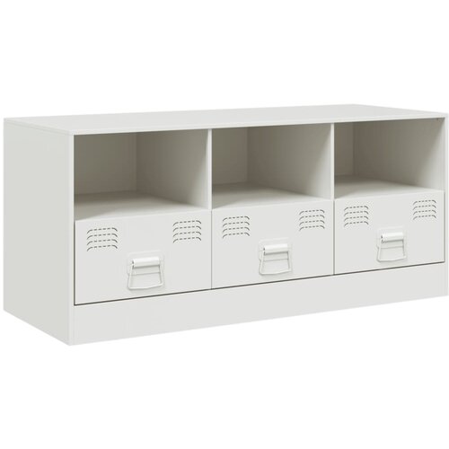Maison Chic TV omarica - TV stojalo - Televizijska omarica bela 99x39x44 cm jeklo, (21700035) Slike