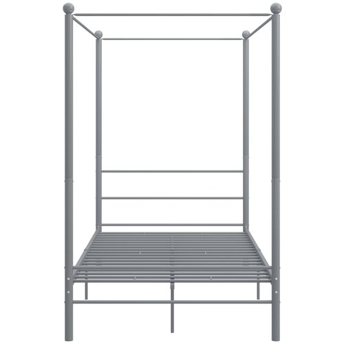  Okvir za krevet s nadstre&amp;scaron;nicom sivi metalni 140 x 200 cm Slike