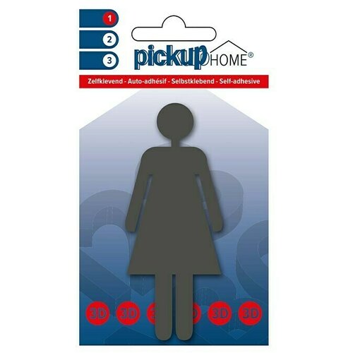 Home nalepka pickup 3D (motiv: ženska, višina: 10 cm, sive barve) Cene