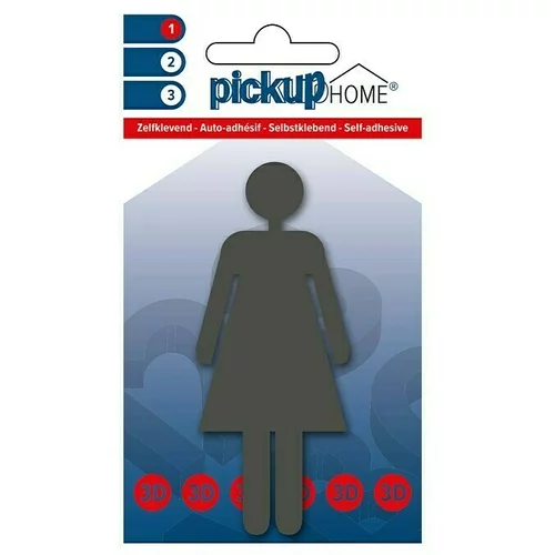 Home nalepka pickup 3D (motiv: ženska, višina: 10 cm, sive barve)
