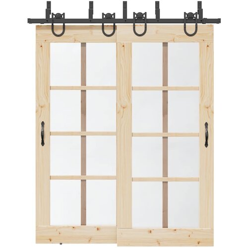 Furnova Komplet opreme za drsna vrata 183 cm jeklo črne barve, (21945099) Cene