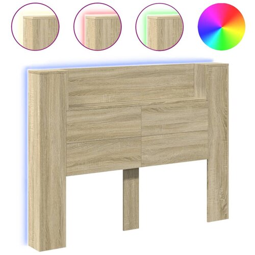 Maison Chic posteljno vzglavje - vzglavna omarica - nočna omarica led sonoma hrast 140x16,5x103,5 cm, (21705627) Cene