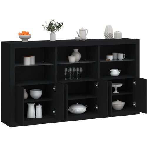 VidaXL Komoda s LED svjetlima crna 181 5x37x100 cm Slike
