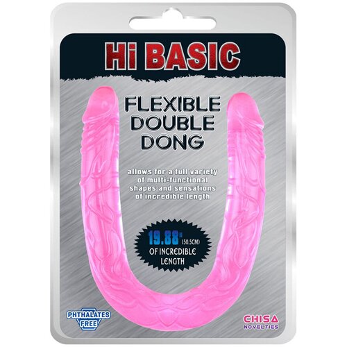  Dildo Jelly Flexible Double Dong, 51cm, Roze Slike