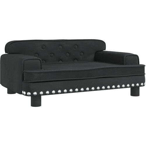 Maison Chic Otro&amp;scaron;ki kavč - Otro&amp;scaron;ki divan - Otro&amp;scaron;ki sedež črn 70x45x30 cm žamet, (21729618) Slike