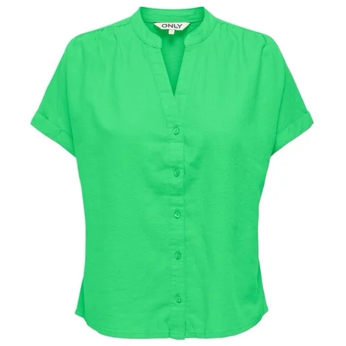 Only Topi & Bluze Nilla-Caro Shirt S/S - Summer Green Zelena