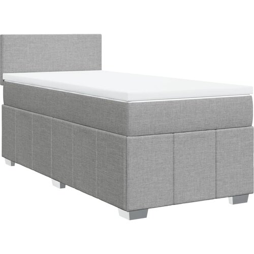 Maison Chic Box spring postelja - Vzmetna postelja z vzmetnico svetlo siv 100x200 cm blago SL24048, (21891605) Cene