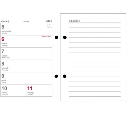  ZA STOLNI KALENDAR-STANDARDNE RUPE 7 CM-TJEDNI Slike