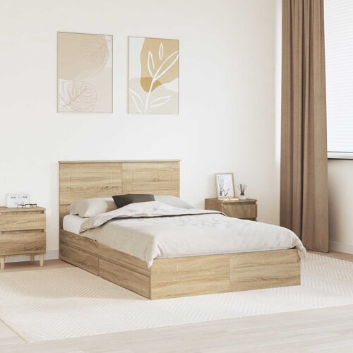  Krevet s od storage Sonoma hrast 120 x 200 cm Konstruirano drvo Cijene